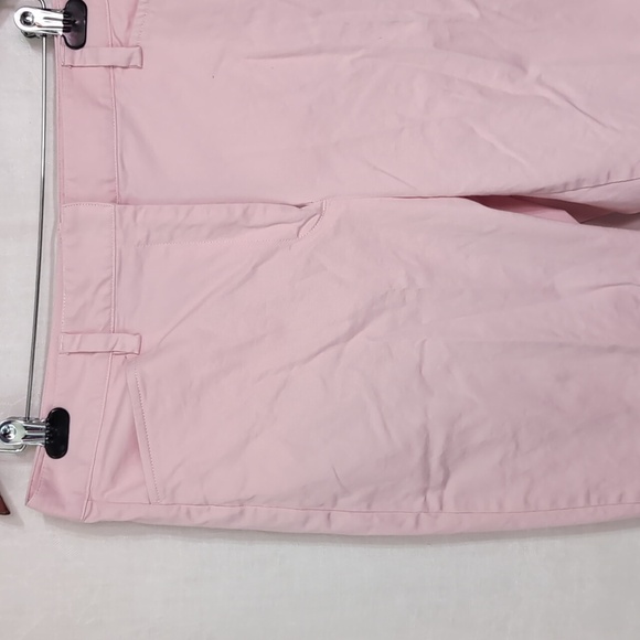 Land's End Rose Pink Mid Rise Slim Leg Cotton Pant Size 14 Tall - Picture 2 of 6